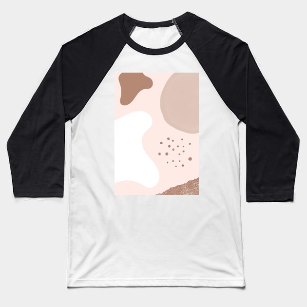 Beige Postmodern Cow - abstract minimalist design Baseball T-Shirt by F-for-Fab